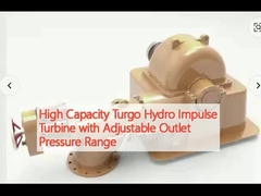 High Capacity Turgo Hydro Impulse Turbine with Adjustable Outlet Pressure Range