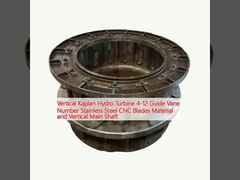 Vertical Kaplan Hydro Turbine 4-12 Guide Vane Number Stainless Steel CNC Blades Material and Vertical Main Shaft