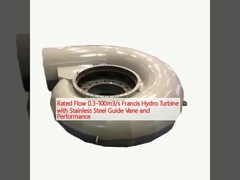 Rated Flow 0.3-100m3/s Francis Hydro Turbine with Stainless Steel Guide Vane and Performance