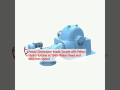 Power Generation Made Simple with Pelton Hydro Turbine at 134m Water Head and 600r/min Speed