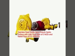 Stainless Steel Guide Vane Francis Hydro Turbine with Inlet Flow Rate of 2 M3/s and Rated Flow of 0.3-100m3/s