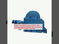 Turbine Type Pelton Hydro Turbine with Stainless Steel 0Cr13Ni4Mo Runner Material and 0.385m3/s Design Discharge