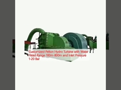 Customized Pelton Hydro Turbine with Water Head Range 100m-800m and Inlet Pressure 1-20 Bar